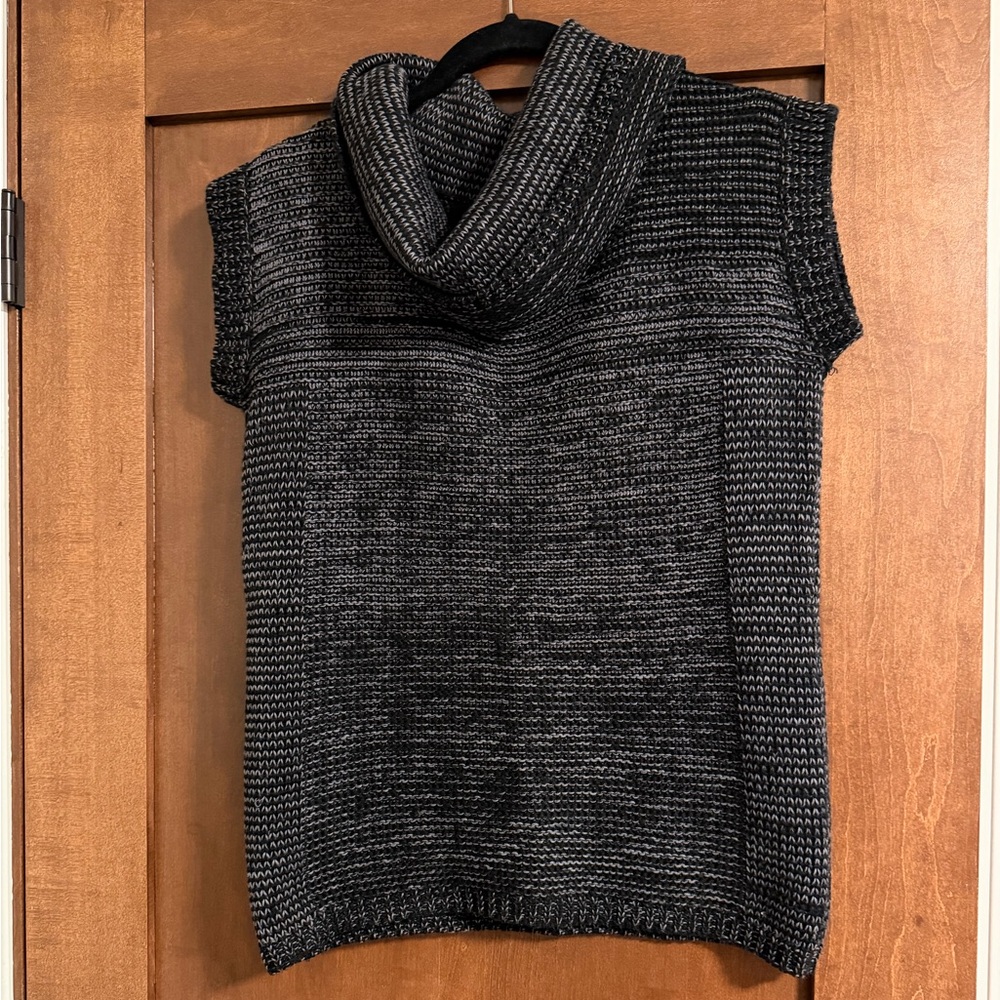 The Limited Black and Gray Cowl Neck Sweater
